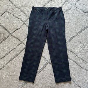 J. Jill Tartan Black and Green Plaid Trousers